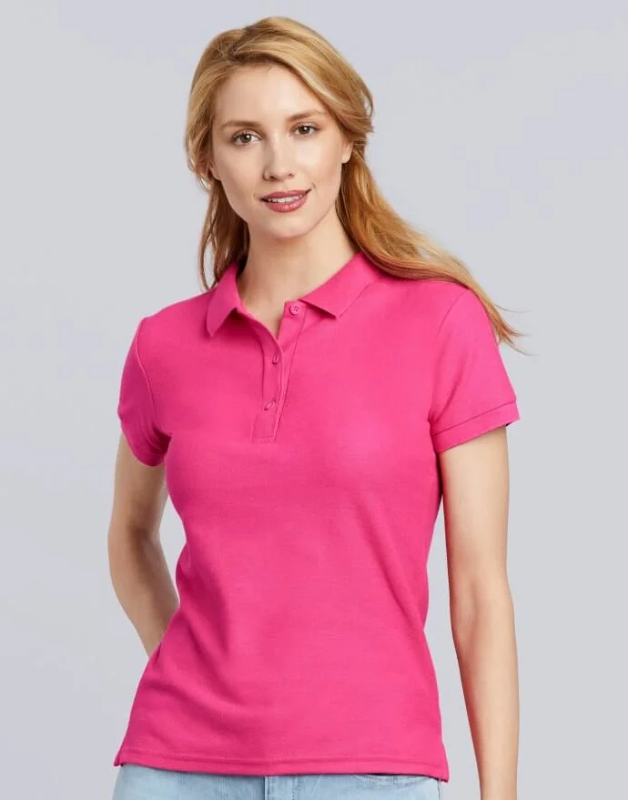 günstige, individuell gestaltete rosa Damen-Poloshirts